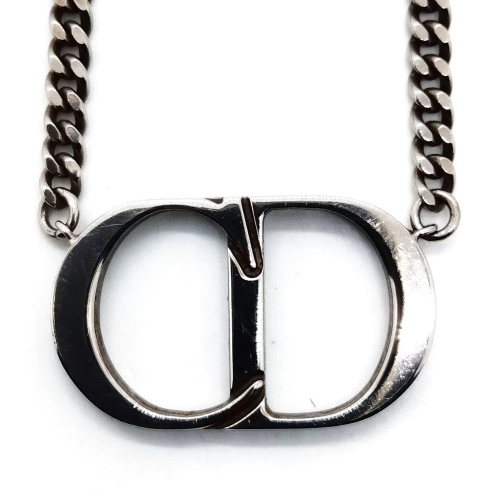Christian Dior Necklace Silver Authentic Classic CD - Picture 5 of 14